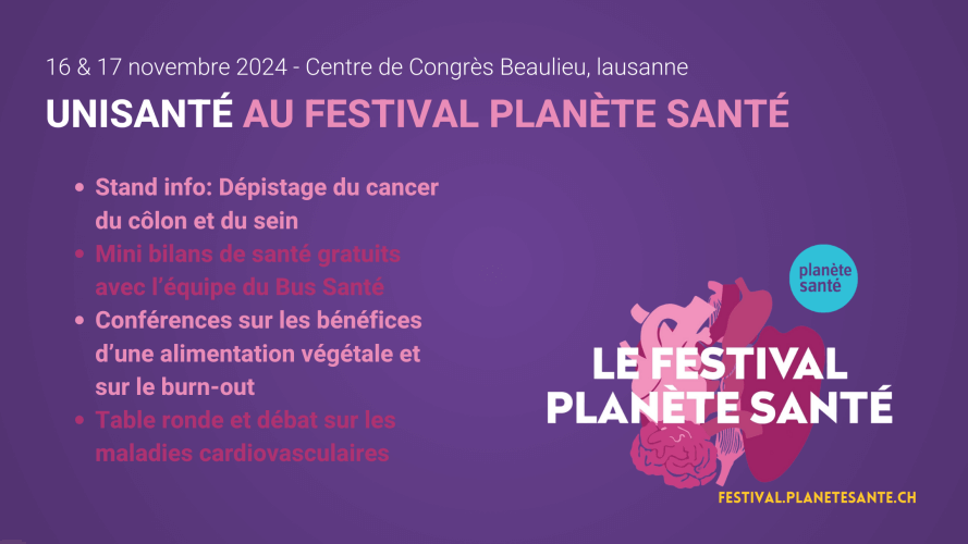 affiche pour le festival planète santé à lausanne